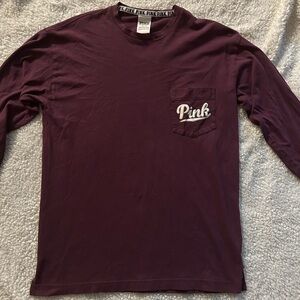 Victoria’s Secret PINK Dark Purple Oversized Long Sleeve